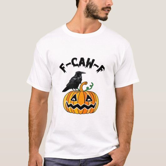ゴシックなハシボソガラス+ユーモア F-Caw-F エッセンシャル Tシャツ (正面)