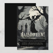 ゴシックなハロウィン 大人のためのコスチューム&カクテルパーティー 招待状 (正面/裏面)