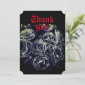 ゴシックなプリムラの花、黒と白 サンキューカード (スタンド正面)