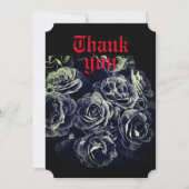 ゴシックなプリムラの花、黒と白 サンキューカード (正面)