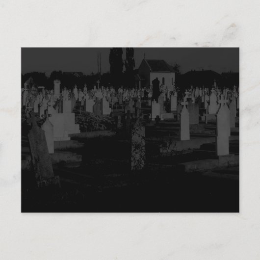 ゴシックな墓地 ハロウィーン 墓石 ポストカード (正面)