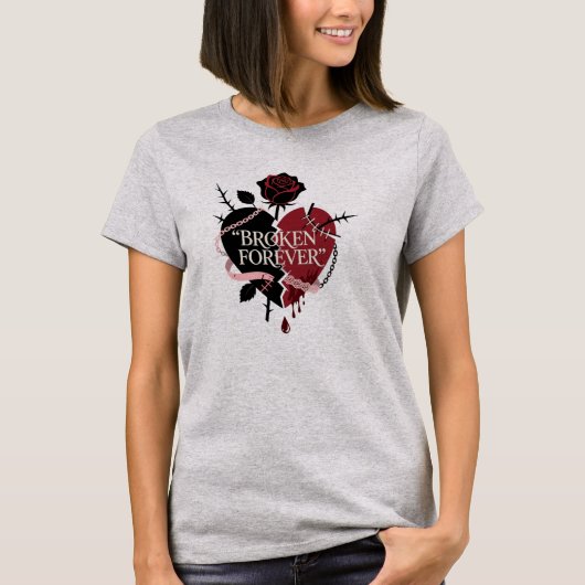 ゴシックな壊れた永遠のハートペットバンダナ Tシャツ (正面)