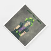 ゴシックな少女のクモの巣タトゥー付き黒ドレス (コーナー)
