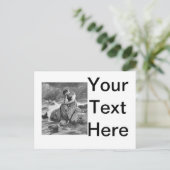 ゴシックな悲しみの女性 ヴィンテージ シンパシー アート イラスト ポストカード (スタンド正面)