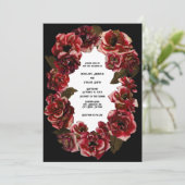 ゴシックな朽ちるバラ - 黒と白のウェディング 招待状 (スタンド正面)