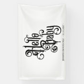 ゴシックな赤ちゃんのおしゃれなオーナメント 横断幕 (縦)