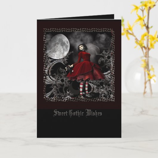 ゴシックな願い カード (黄色い花)