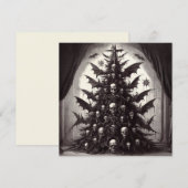 ゴシックな骸骨のクリスマスツリー ホラー Xmas シーズンカード (正面/裏面)