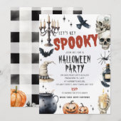 ゴシックな魔法にかけられたハロウィンパーティー招待状 招待状 (正面/裏面)