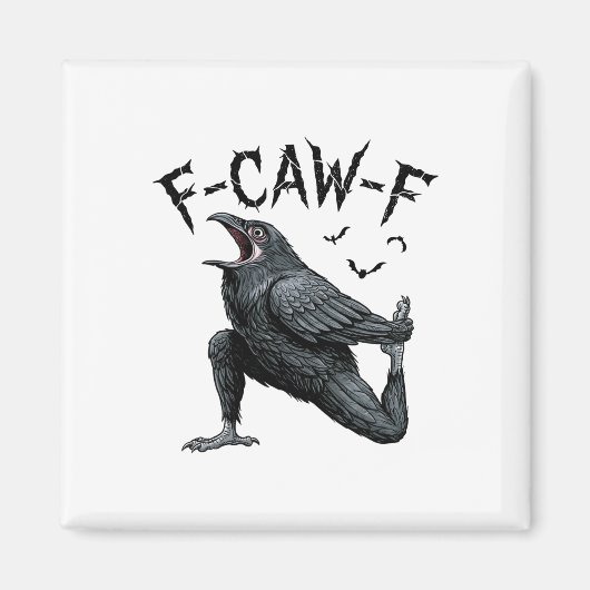 ゴシックな黒いカラスがF-caw-fで面白い レイヴン マグネット (正面)