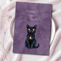 ゴシックな黒猫の結婚式同封カード