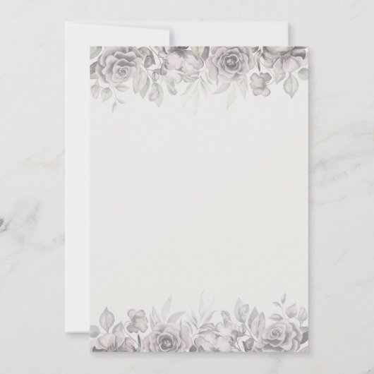 ゴシックのあじさいフローラ結婚式の日付を保存 招待状 (裏面)