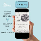 ゴシックのあじさいフローラ結婚式の日付を保存 招待状