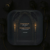 ゴシックのキャンドルライ結婚トのレイブン ペーパープレート