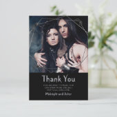 ゴシックのクモ結婚の写真 サンキューカード (スタンド正面)