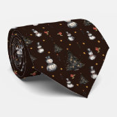 ゴシックのクリスマスツリー不気味な雪だるまネックタイ ネクタイ (ロール)