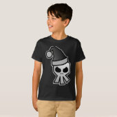 ゴシックのサンタクロースの暗いスカル Tシャツ (正面フル)
