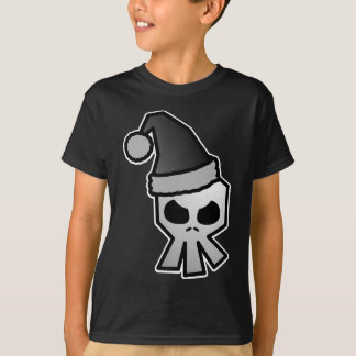 ゴシックのサンタクロースの暗いスカル Tシャツ
