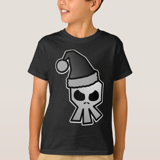 ゴシックのサンタクロースの暗いスカル Tシャツ (正面)