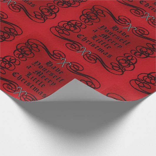 ゴシックのスタイルのメリーで小さいクリスマス ラッピングペーパー (角)
