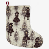 ゴシックのスチームパンク代替クリスマスフェアリー ラージクリスマスストッキング (正面)