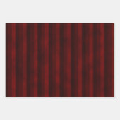 ゴシックのハロウィン:赤ストライプスカル、ダマスク ラッピングペーパーシート (正面3)