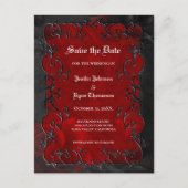 ゴシックのハロウィーン結婚式は日付はがきを保存 案内ポストカード (正面)