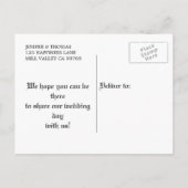 ゴシックのハロウィーン結婚式は日付はがきを保存 案内ポストカード (裏面)