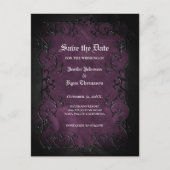 ゴシックのハロウィーン結婚式は日付はがきを保存 案内ポストカード (正面)