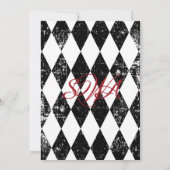 ゴシックのバラのグランジなダイヤモンドのプリントのブライダルシャワー 招待状 (裏面)