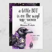 ゴシックのベビーガールが道中のカラス・ブーによって届け 招待状 (正面/裏面)