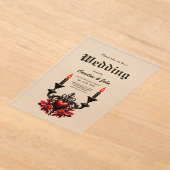 ゴシックのロマンス：隠された情熱。 アクリル招待状 (レイダウン)