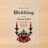 ゴシックのロマンス：隠された情熱。 アクリル招待状 (正面)