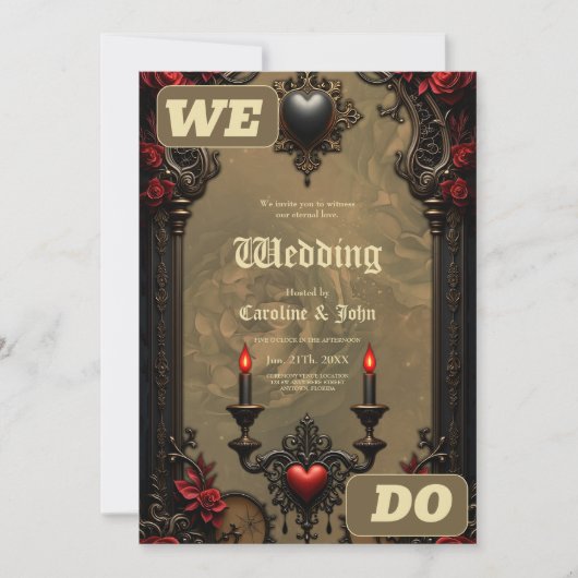 ゴシックのロマンス：隠された情熱。 招待状 (正面)