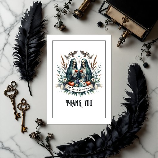 ゴシックの写真「Til Death Do Us Part」結婚の写真 サンキューカード