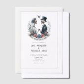 ゴシックの写真「Til Death Do Us Part」結婚の写真 ベラム紙招待状 (オフセット)