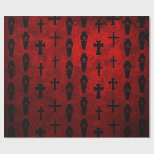 ゴシックの吸血鬼の棺のギフト用包装紙 ラッピングペーパー (フラット)