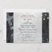 ゴシックの墓地、魅惑的なライト結婚式の招待 招待状 (裏面)