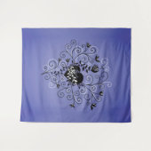 ゴシックの壊れたハートタトゥースタイル紫 タペストリー (正面(横))