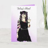 ゴシックの女の子が鳥をひっくり返す今日の気分 カード (正面)