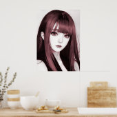 ゴシックの女の子#008: Ethereal美しい ポスター (キッチン)