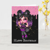 ゴシックの妖精《フェアリー》の紫の黒いつや消し カード (黄色い花)