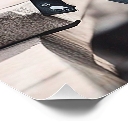 ゴシックの少女が線路でポーズを取る ポスター (コーナー)