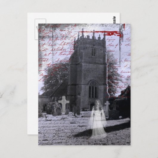 ゴシックの幽霊のよく出るな墓地の郵便はがき ポストカード (正面/裏面)