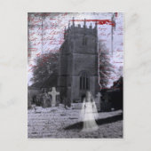 ゴシックの幽霊のよく出るな墓地の郵便はがき ポストカード (正面)