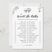 ゴシックの彼女はむしろブライダルシャワーのゲームカード 招待状 (正面)