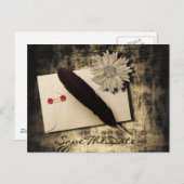 ゴシックの愛steampunk結婚式の日付を保存 案内ポストカード (正面/裏面)