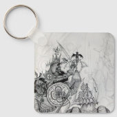 ゴシックの戦士、野蛮騎士、ファンタジー キーホルダー (正面)