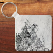 ゴシックの戦士、野蛮騎士、ファンタジー キーホルダー (正面)