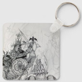 ゴシックの戦士、野蛮騎士、ファンタジー キーホルダー (裏面)